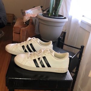 White and black adidas sneakers size 8.5 used